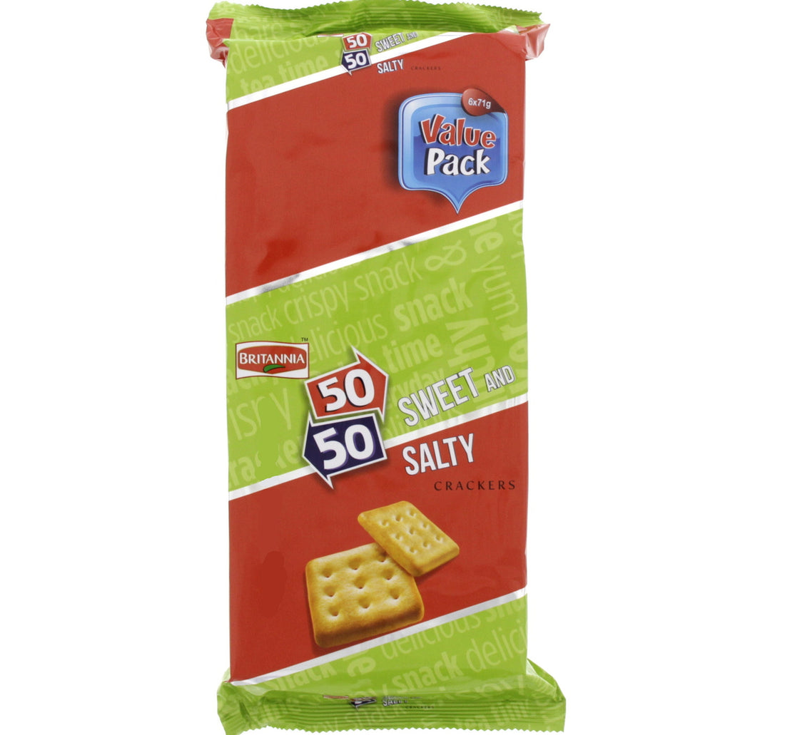 بريتانيا ٥٠ - ٥٠ بسكويت حلو ومالح ٦ × ٧١ جم
