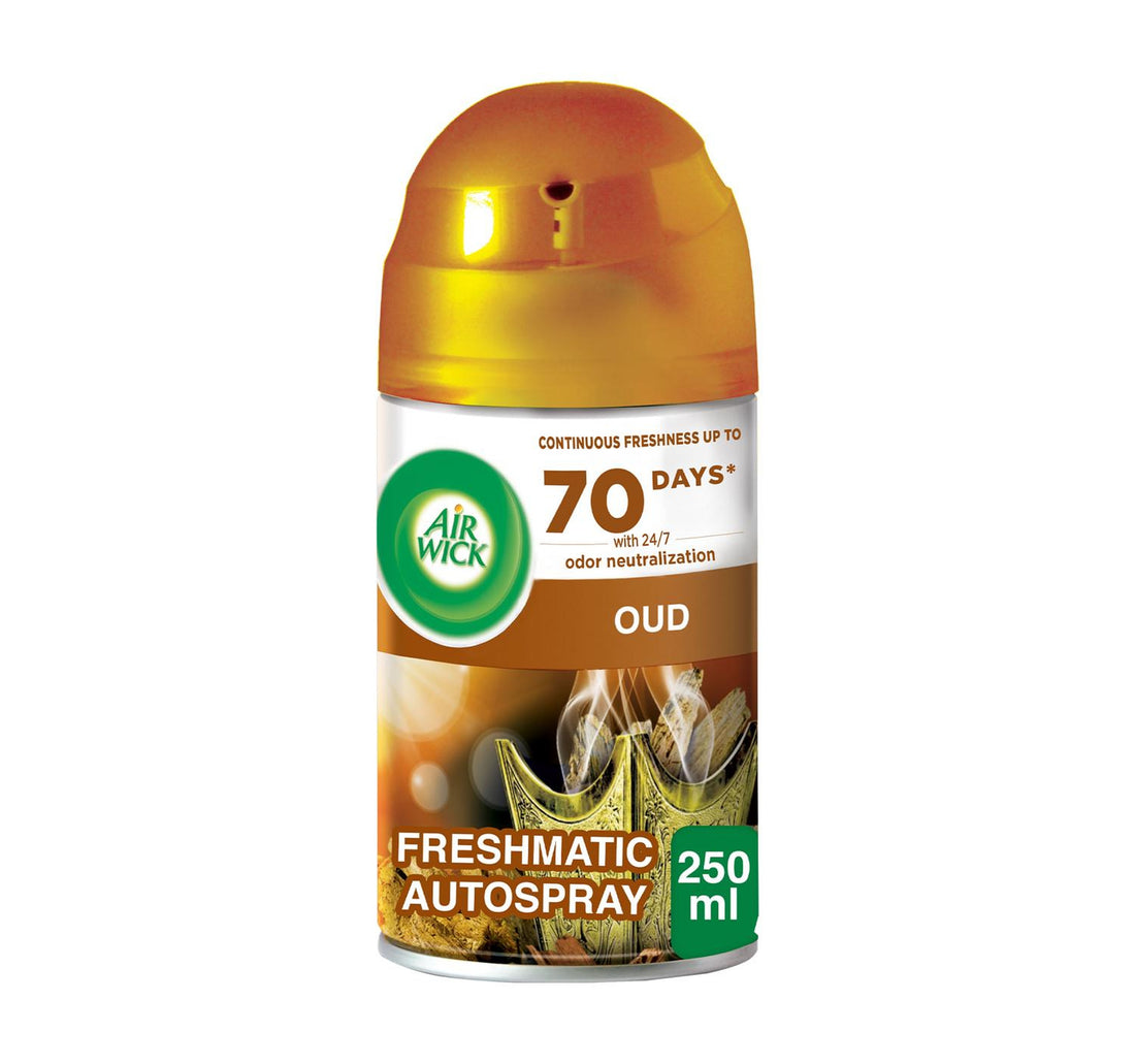 معطر جو إير ويك فريش ماتيك أوتوسبراي برائحة العود، عبوة إعادة تعبئة، 250 مل