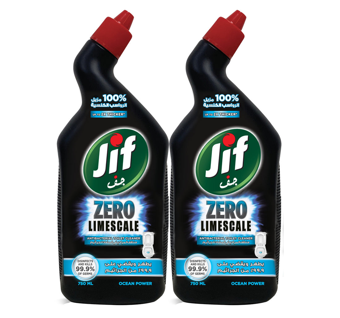 Jif Toilet Cleaner Zero Limescale Ocean Power 2 x 750 ml