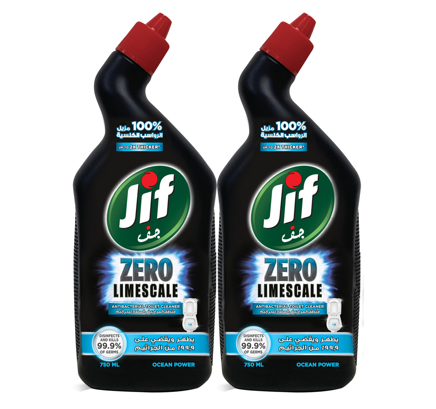 Jif Toilet Cleaner Zero Limescale Ocean Power 2 x 750 ml