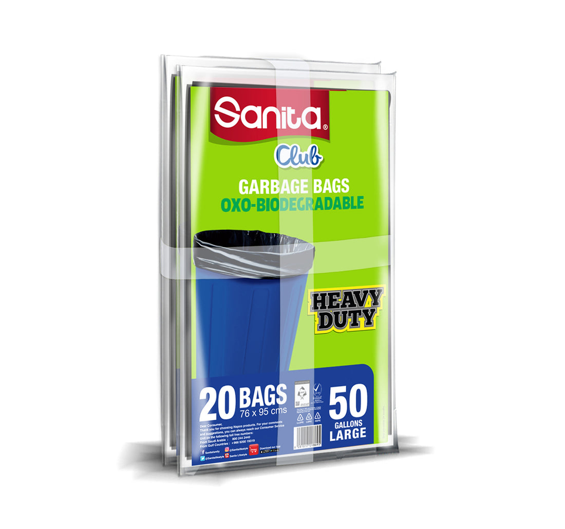 Sanita Club Garbage Bag Heavy Duty Large 50 Gallon Size 76 x 95cms 2 x 20pcs