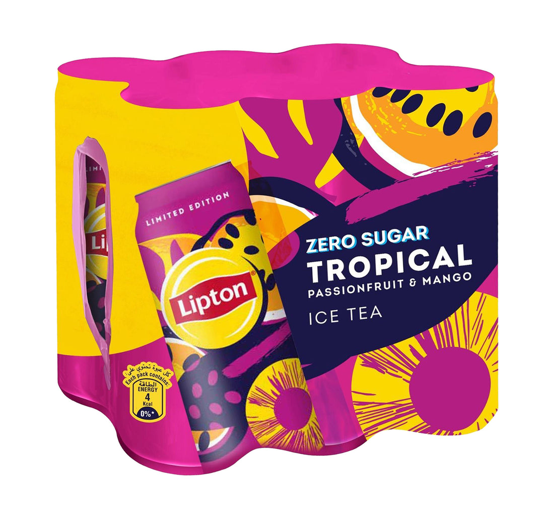 Lipton Zero Sugar Tropical Passionfruit & Mango Ice Tea 6 x 320 ml