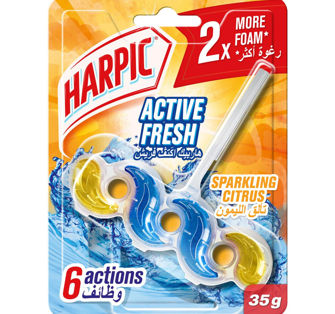 منظف المرحاض هاربيك أكتيف فريش، برائحة الحمضيات الفوارة، 35 جم