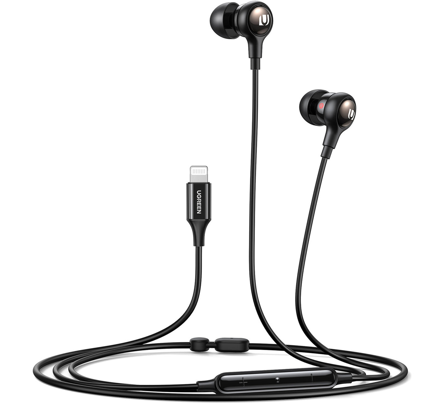 Ugreen In-Ear Earphones with Lightning Connector, Black, 30631