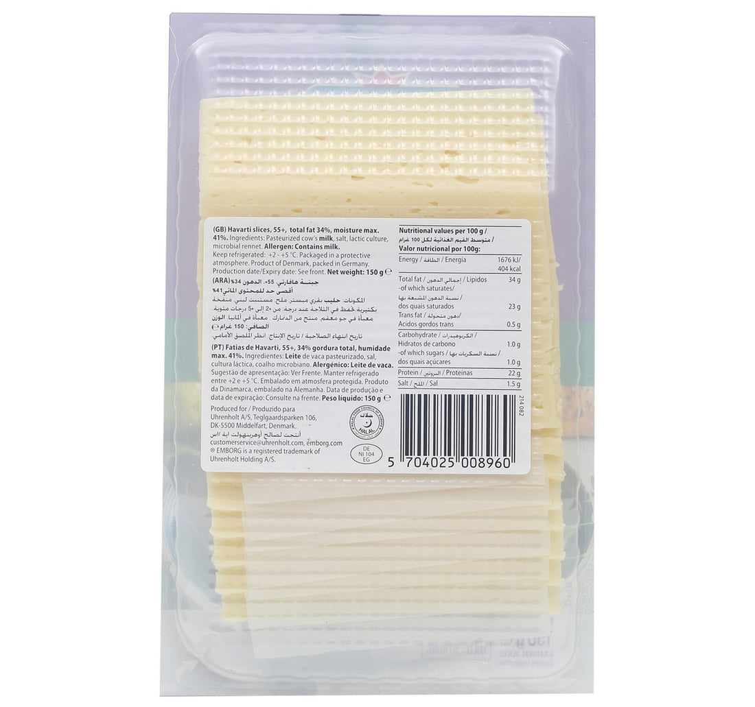 Emborg Havarti Cheese Slices 8 pcs 150 g