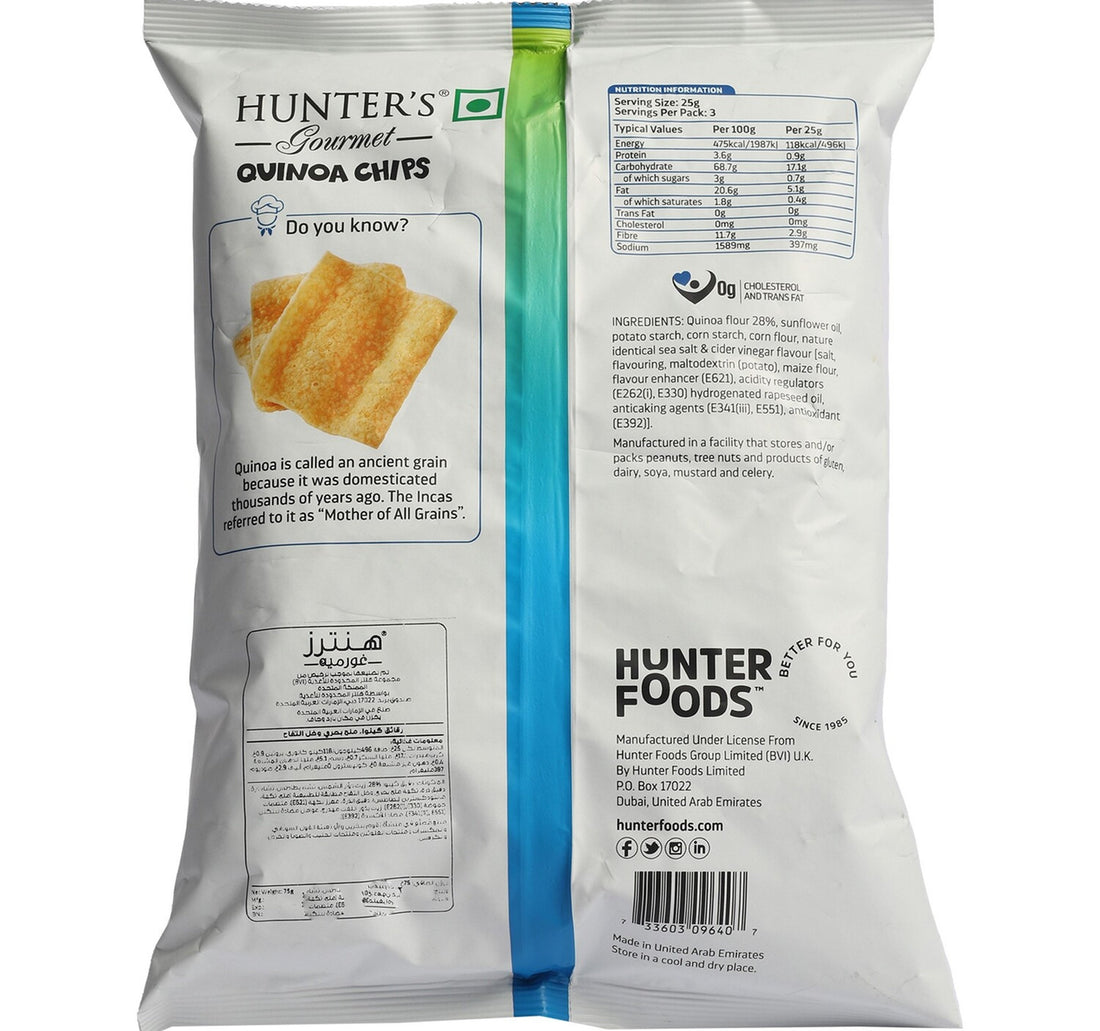 Hunter's Gourmet Sea Salt & Vinegar Quinoa Chips 75 g