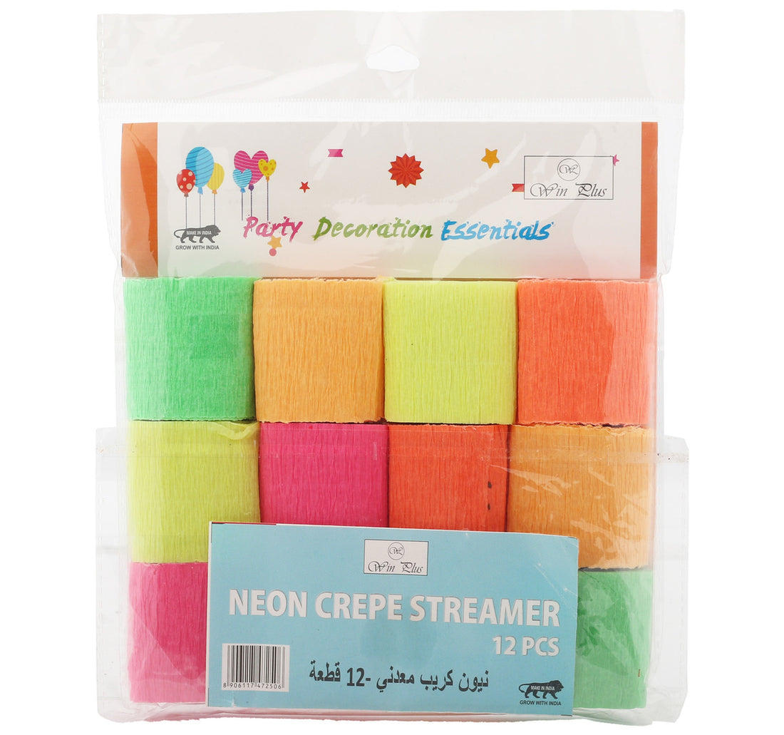 Win Plus Neon Crepe Paper Round EX316 12pcs