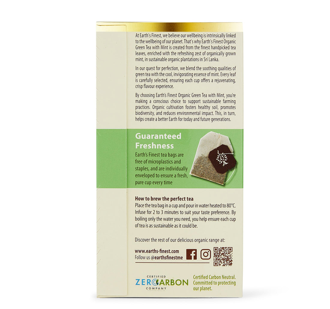 Earth's Finest Organic Green Tea with Mint 25 Teabags