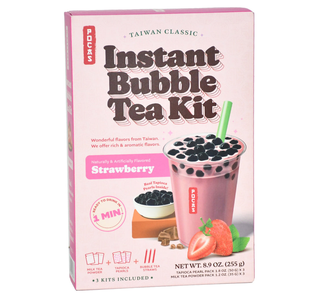 Pocas Taiwan Classic Instant Bubble Tea Kit Strawberry 255 g