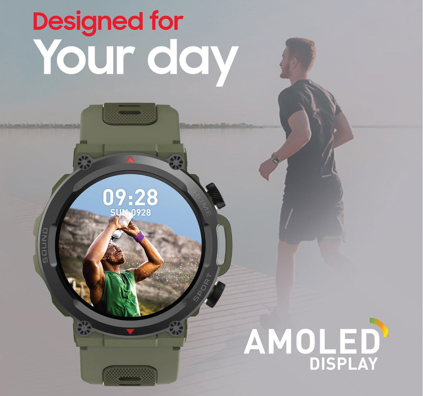 Trands Smartwatch, 1.43 inches AMOLED Display, Black, TR-SW70