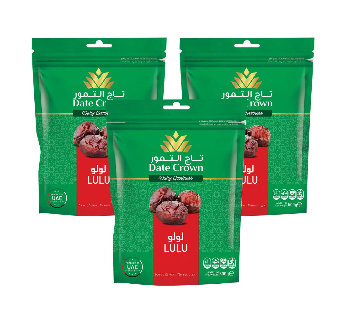 Date Crown LuLu Dates Pouch 500 g 2+1
