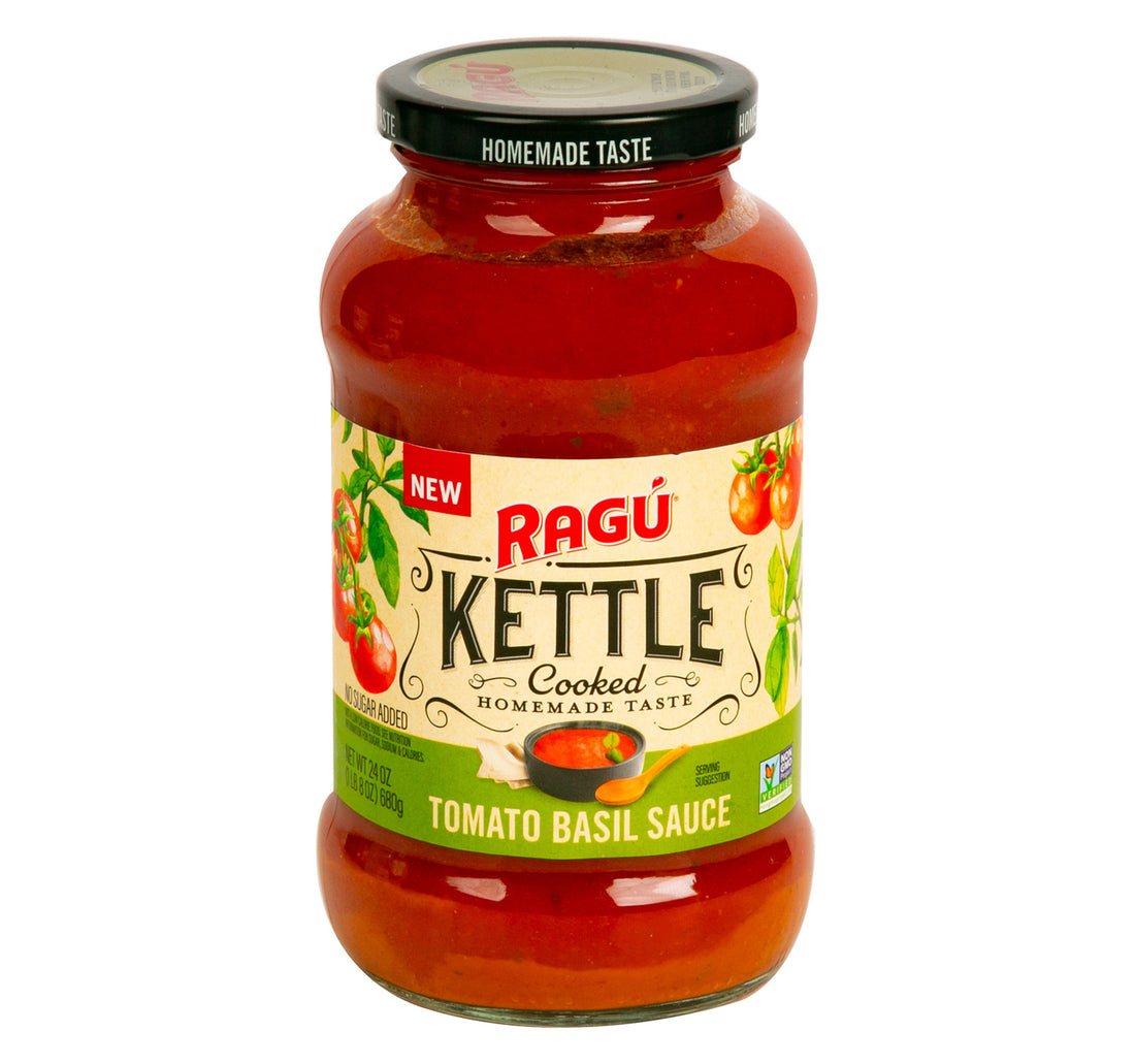 Ragu Kettle Cooked Tomato Basil Sauce No Sugar Added 680 g