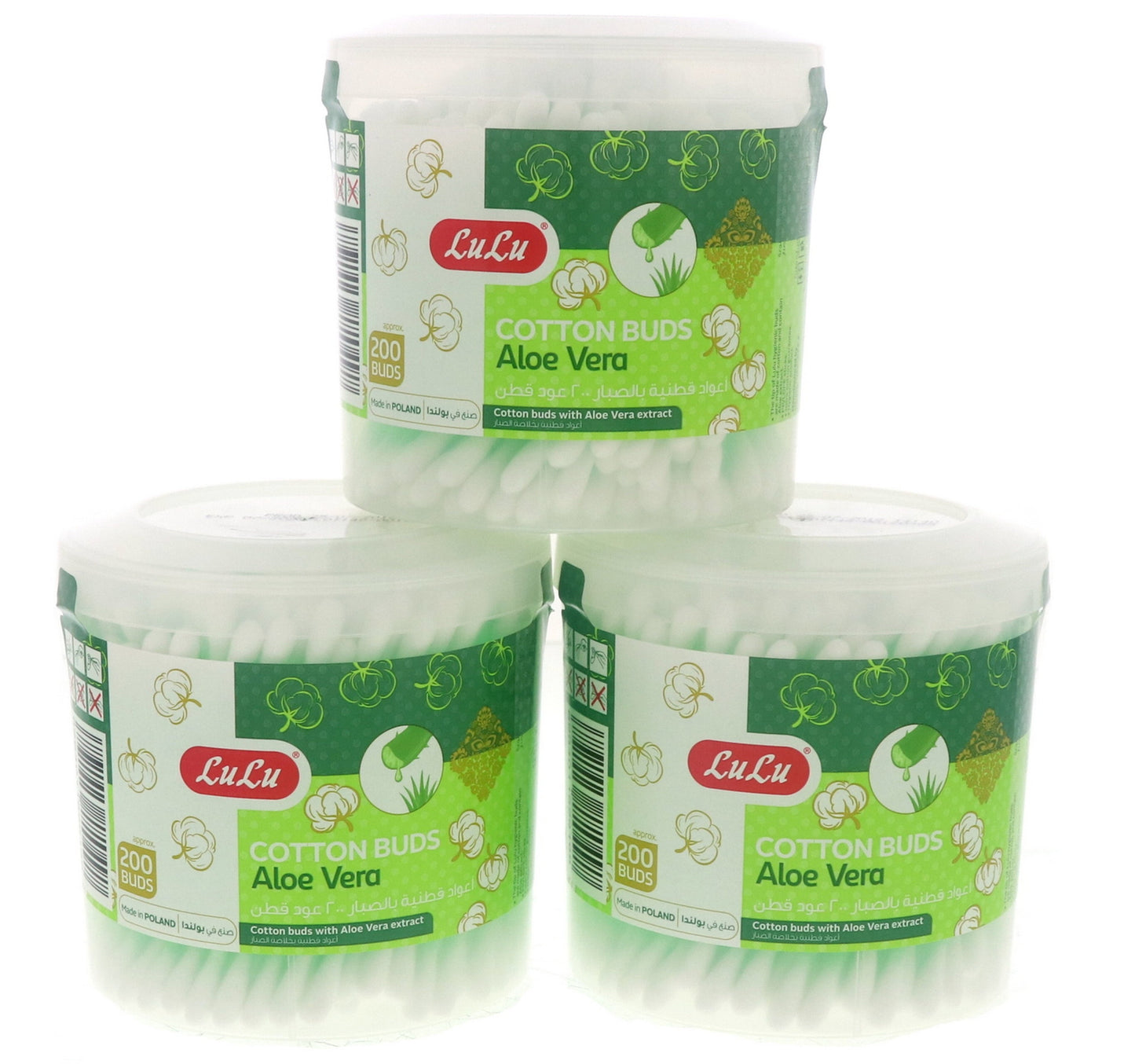 LuLu Cotton Buds With Aloe Vera 3 x 200pcs