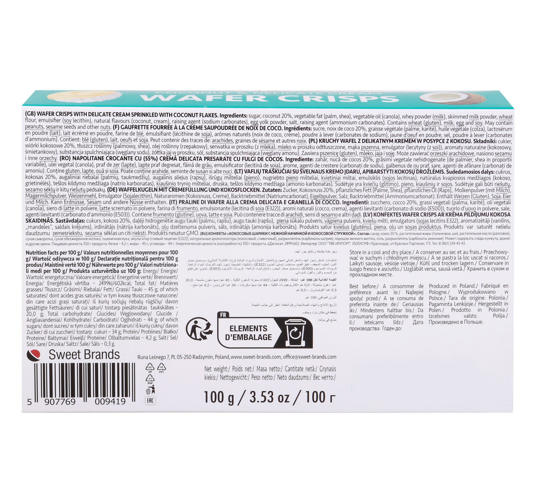 Sweet & Joy Coconut & Delicate Cream Wafer Crisps 100 g