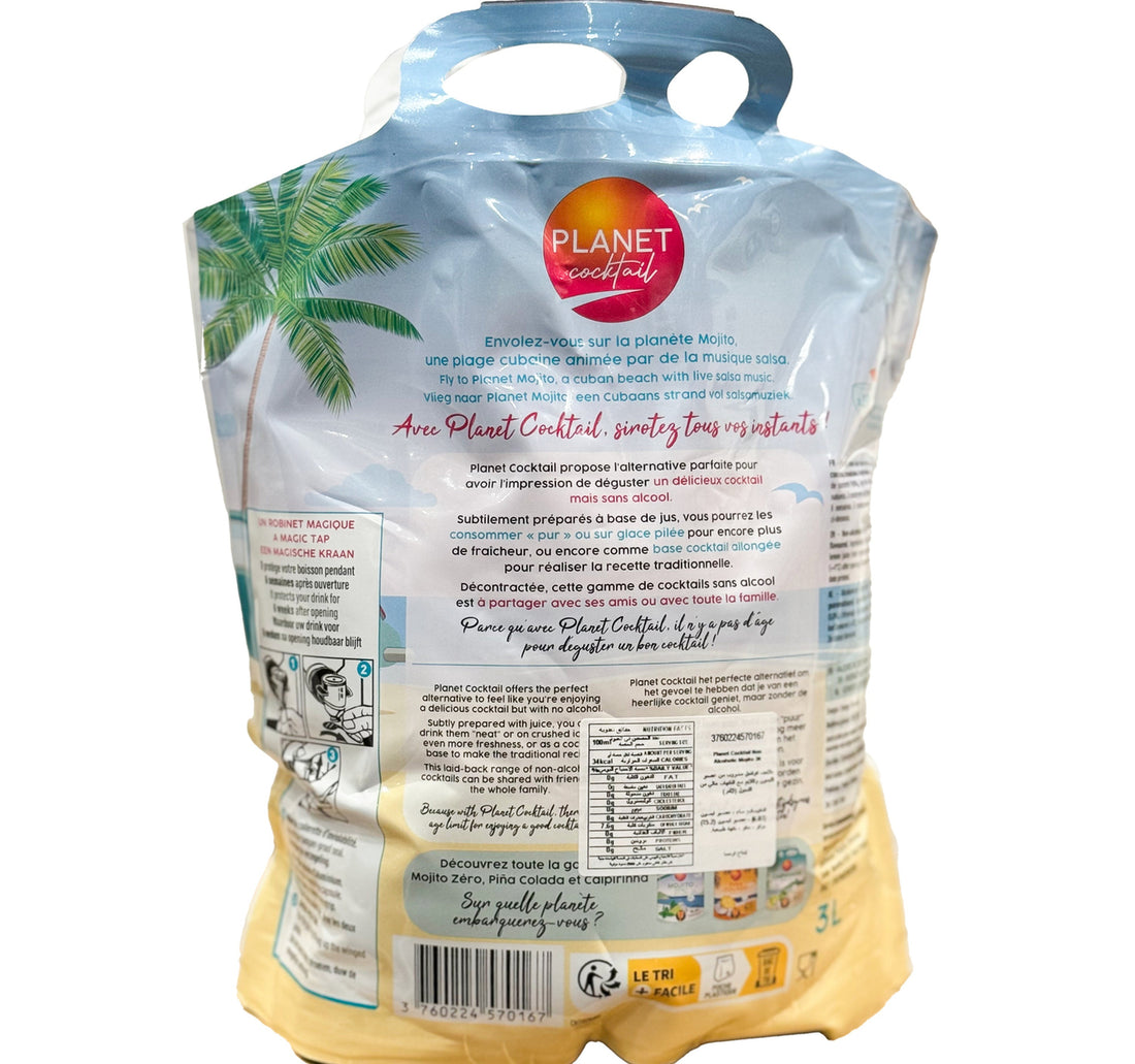 Planet Cocktail Mojito Non Alcoholic Drink 3 Litres
