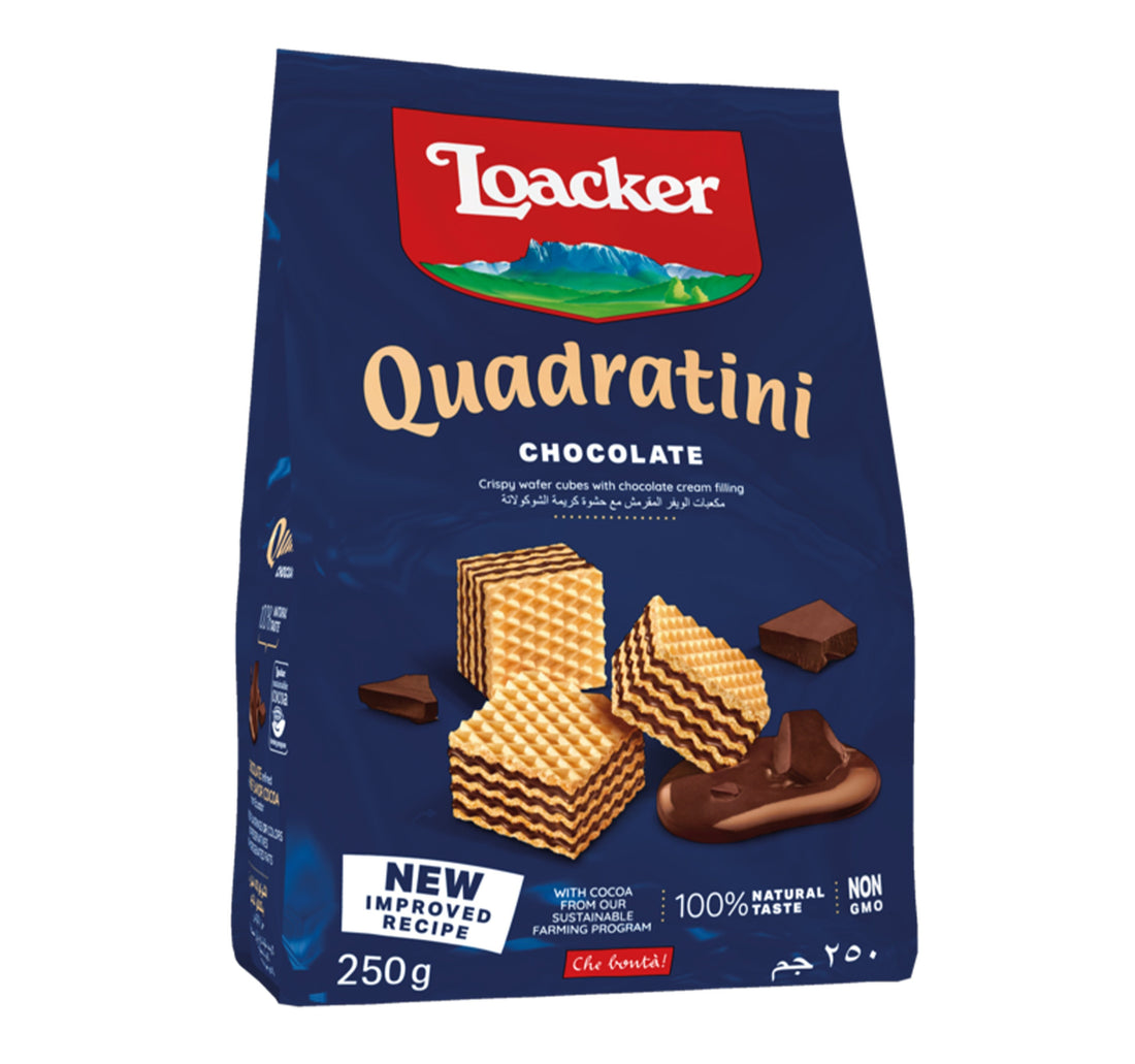 Loacker Quadratini Chocolate Bite Size Wafer Cookies 250 g