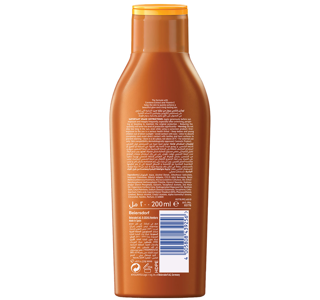 Nivea SUN Intense Bronze Sun Lotion SPF 6 200 ml