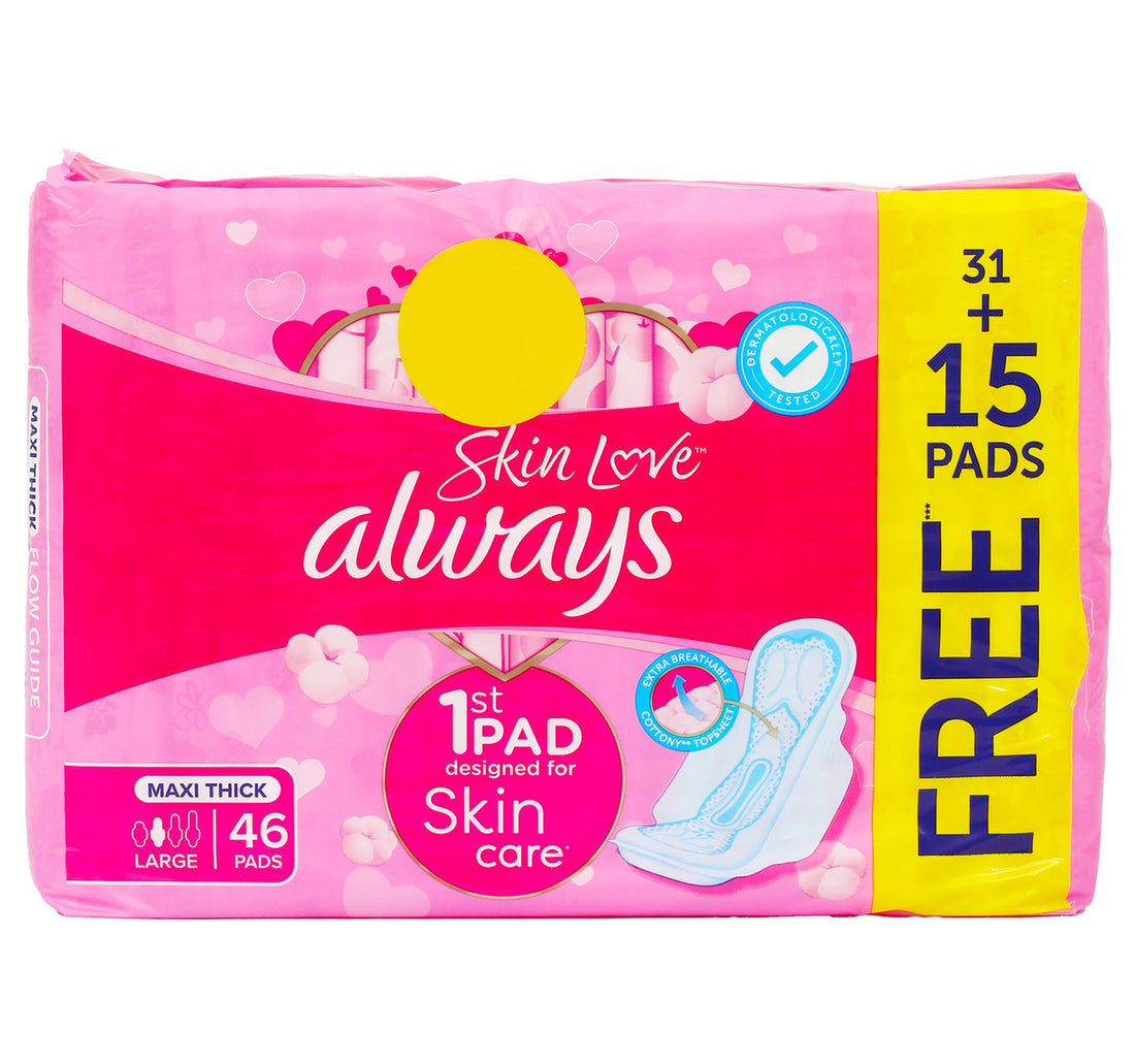 فوط صحية أولويز سكين لوف ماكسي سميكة عبوة اقتصادية 46 قطعة