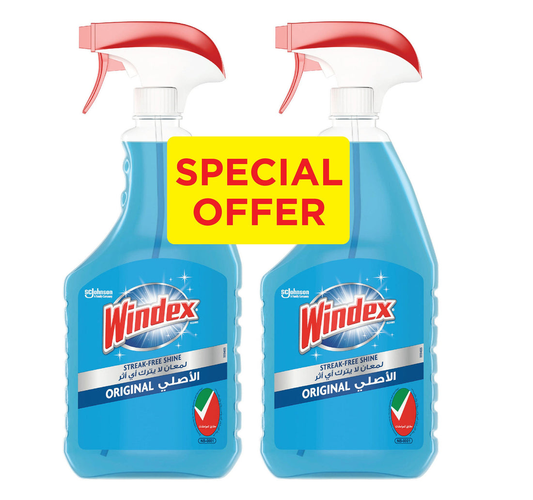 Windex Streak Free Shine Glass Cleaner Original 2 x 750 ml