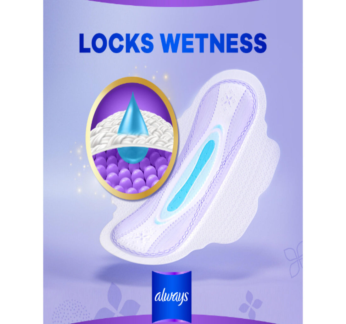 Always All in One Ultra Thin Night Sanitary Pads With Wings 6 pcs