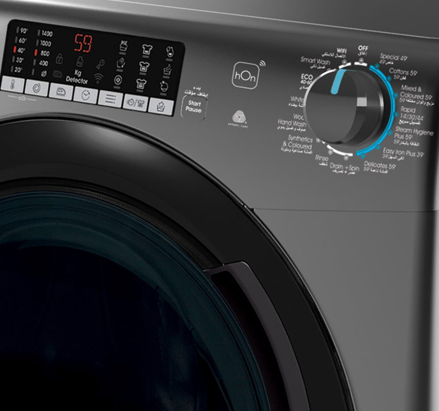 Candy Front Load Washing Machine, 10 kg, 1400 RPM, Anthracite, CSO4106TWMBR-19