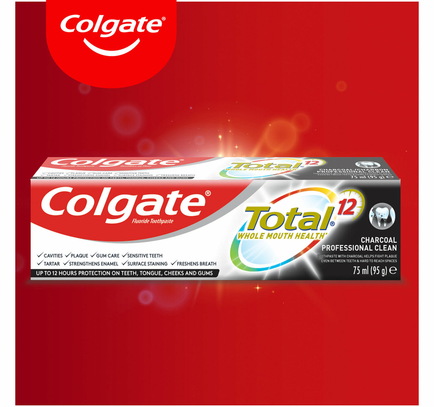 Colgate Total 12 Hour Protection Charcoal Deep Clean Toothpaste 75 ml