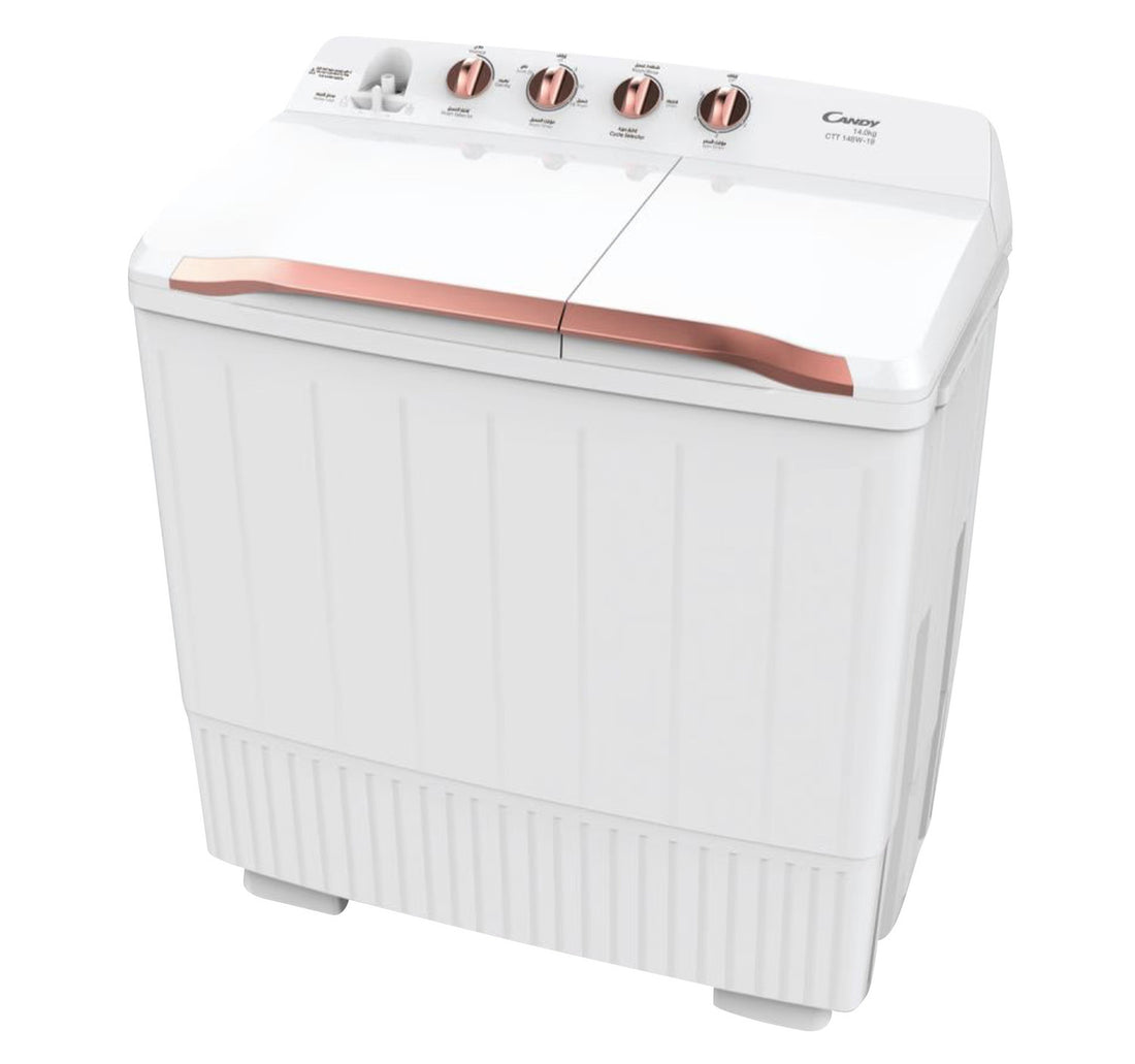 Candy Twin Tub Top Load Semi Automatic Washing Machine, 14/7.5 kg, 1350 RPM, White/Grey Colour, CTT148W-19