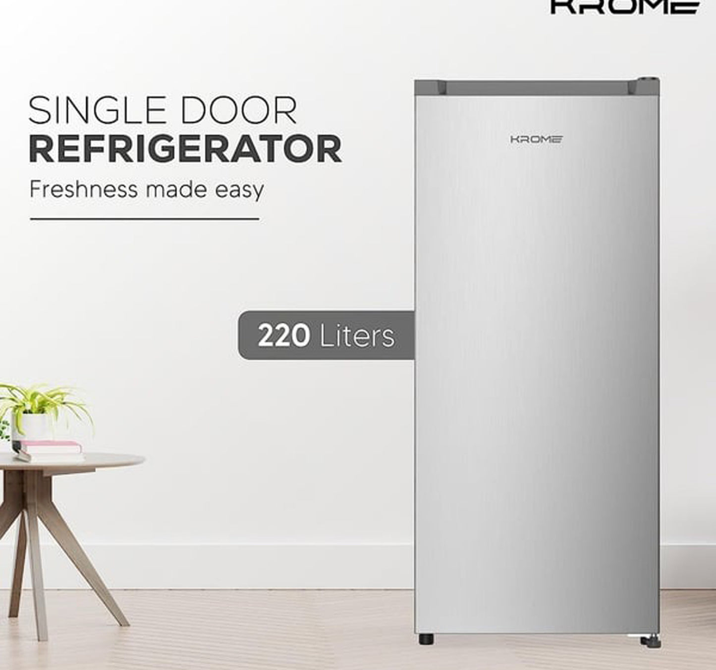 Krome Single Door Refrigerator KR-RDC220H 220 Litre