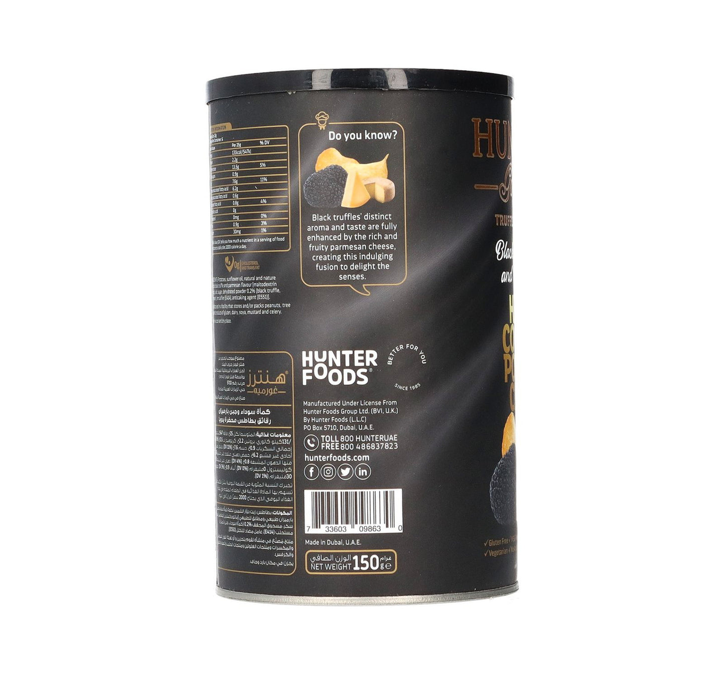 Hunter's Gourmet Black Truffle & Parmesan Hand Cooked Potato Chips 150 g