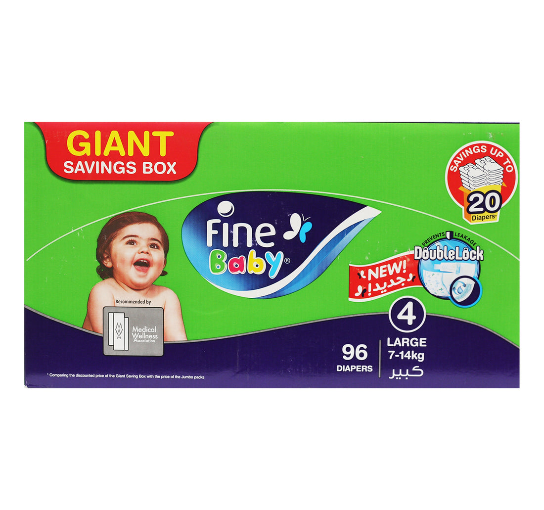 Fine Baby Diaper Size 4 Large 4 7-14 kg 96 pcs