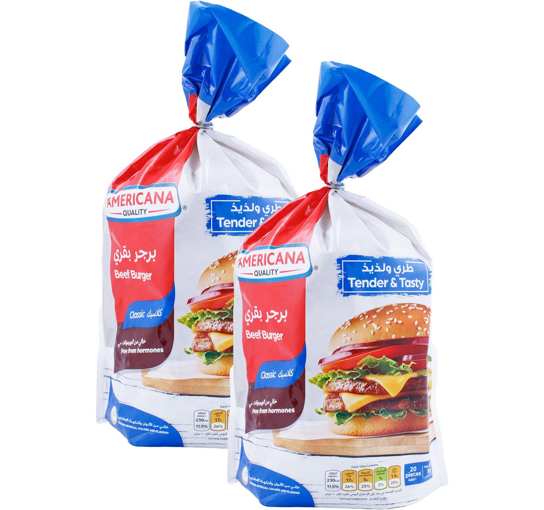 Americana Beef Burger Classic Value Pack 2 x 1 kg