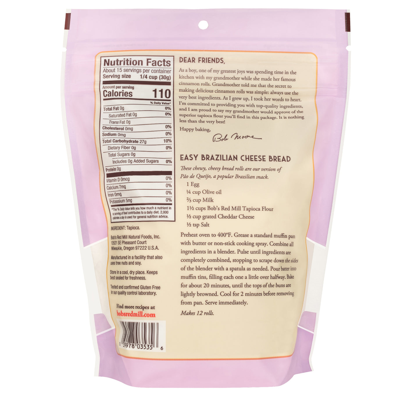 Bob's Red Mill Finely Ground Tapioca Flour 454 g