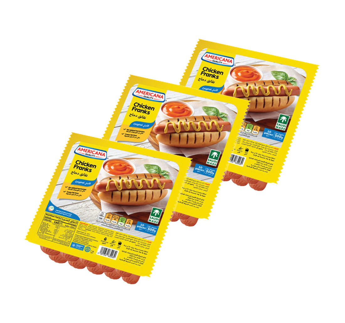 Americana Chicken Franks Original Value Pack 3 x 300 g