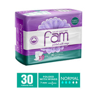 Fam Natural Cotton Feel Maxi Thick Folded with Wings Normal Sanitary Pads 30pcs