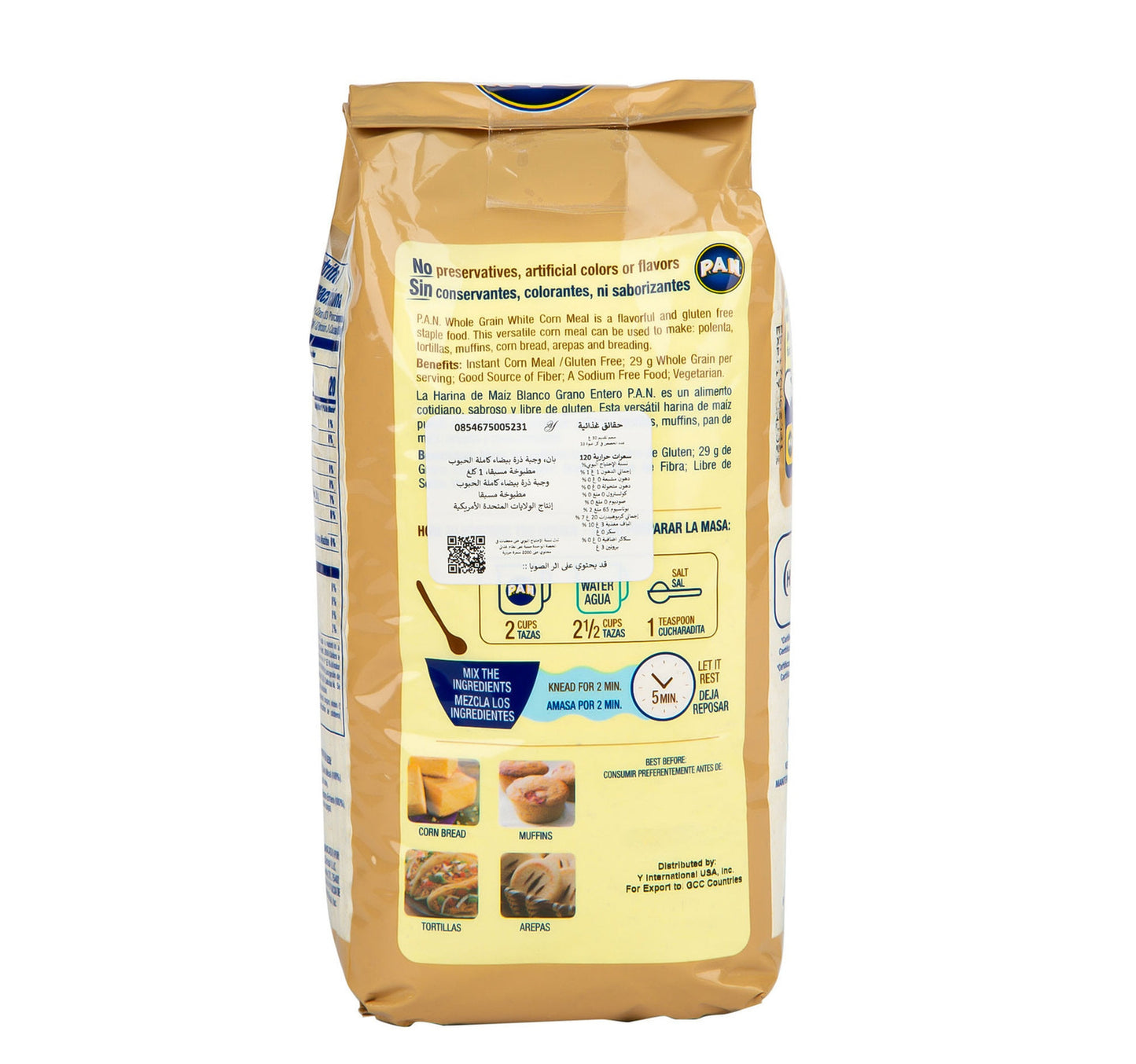 Pan White Corn Meal Whole Grain 1 kg Lulu Hypermarket
