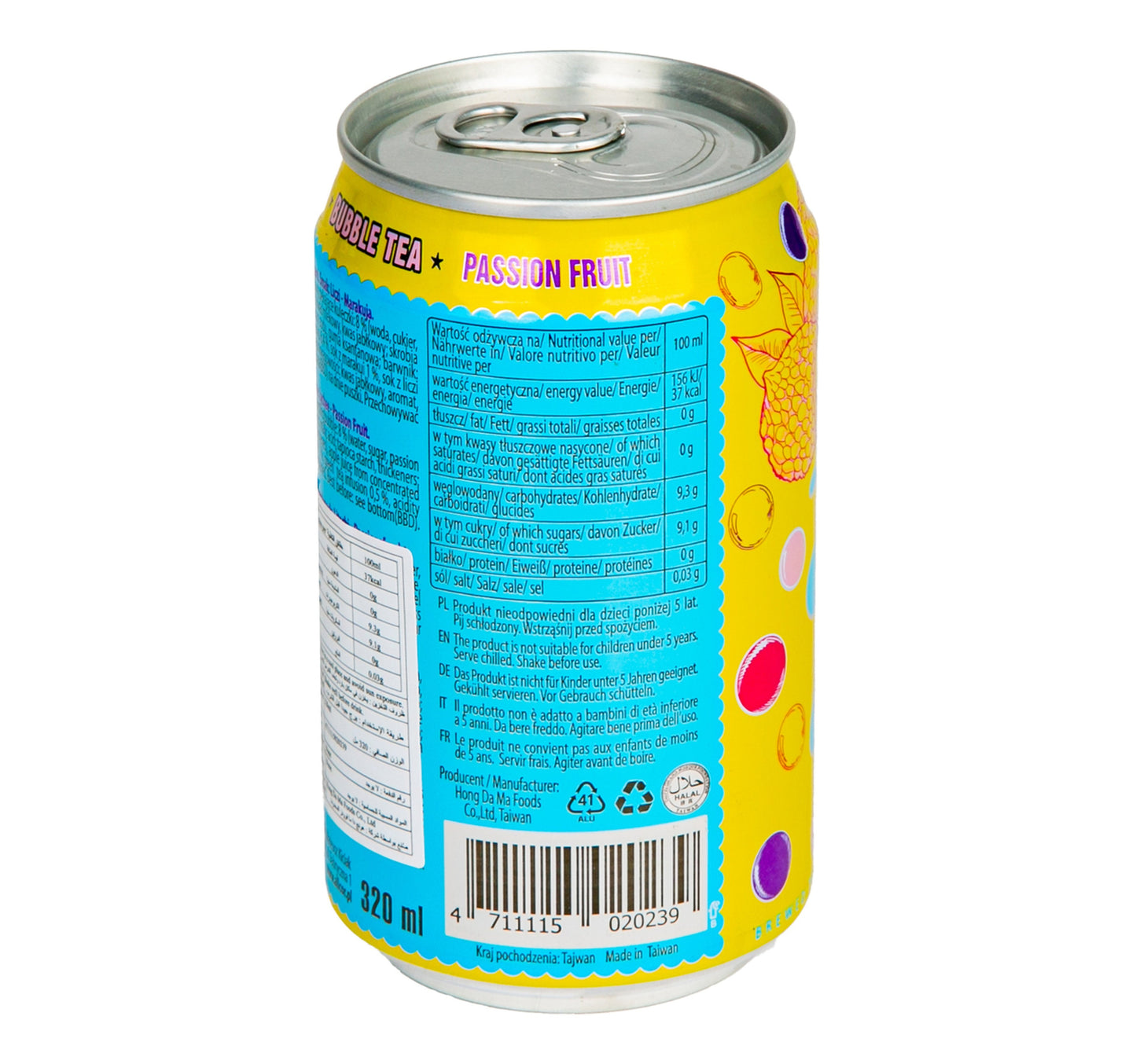 Madam Hong Lady Boba Bubble Tea Lychee Passionfruit & Green Tea 320 ml