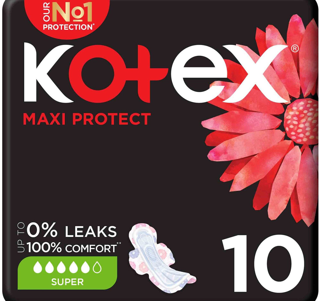 فوط صحية كوتكس ماكسي بروتيكت سميكة فائقة الحجم بأجنحة، 10 قطع
