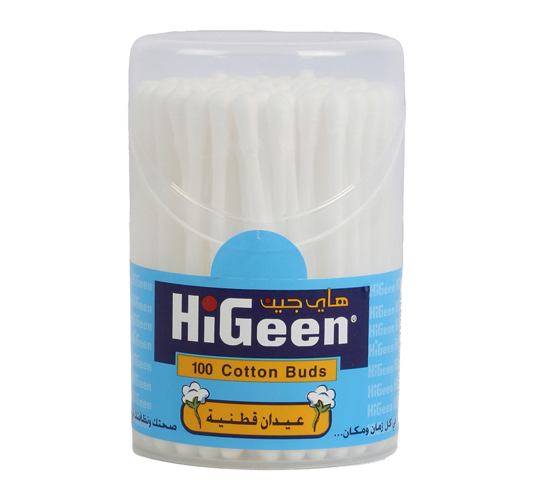 HiGeen Cotton Buds Round Box 100 pcs