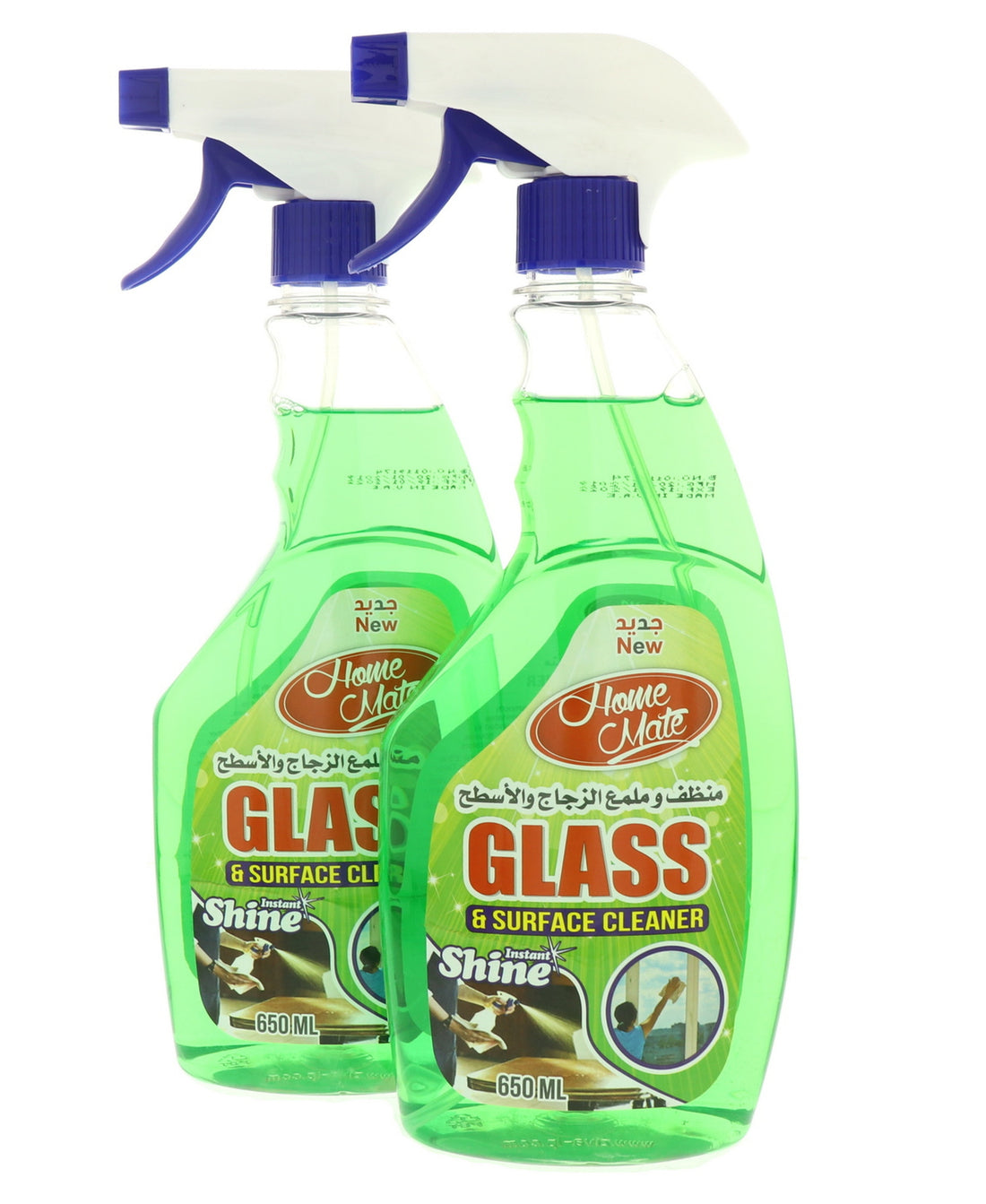 Home Mate Glass and Surface Cleaner Green 2 x 650 ml