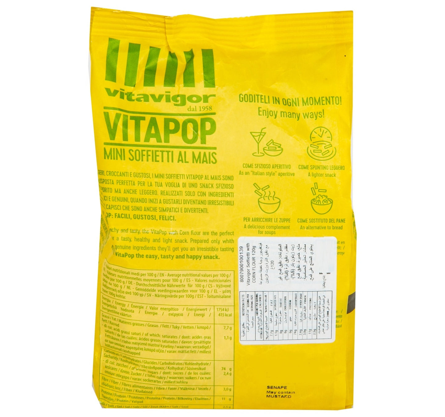 Vitavigor Vita Pop Soffietti with Corn Flour 120 g
