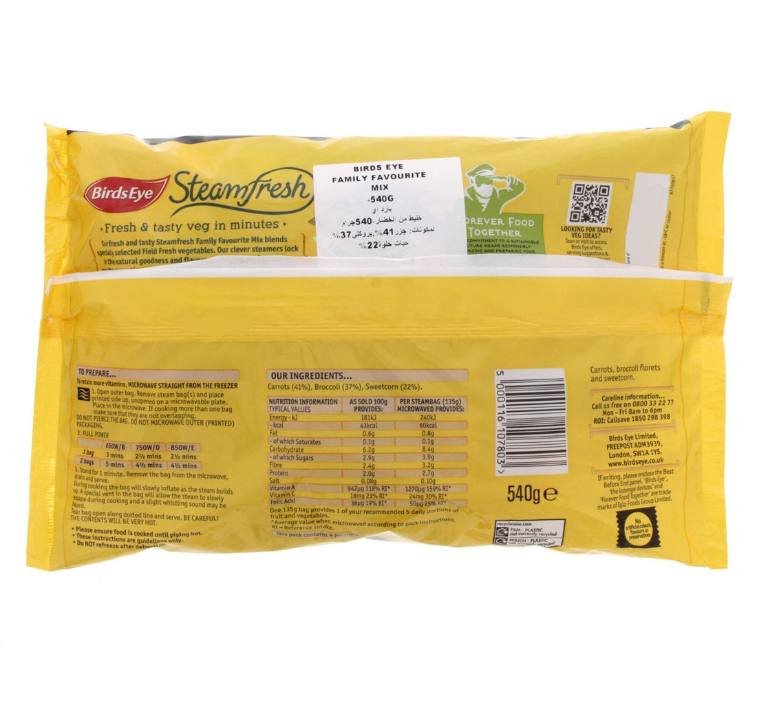 Birds Eye Steam Fresh Family Favourite Mix 540 g