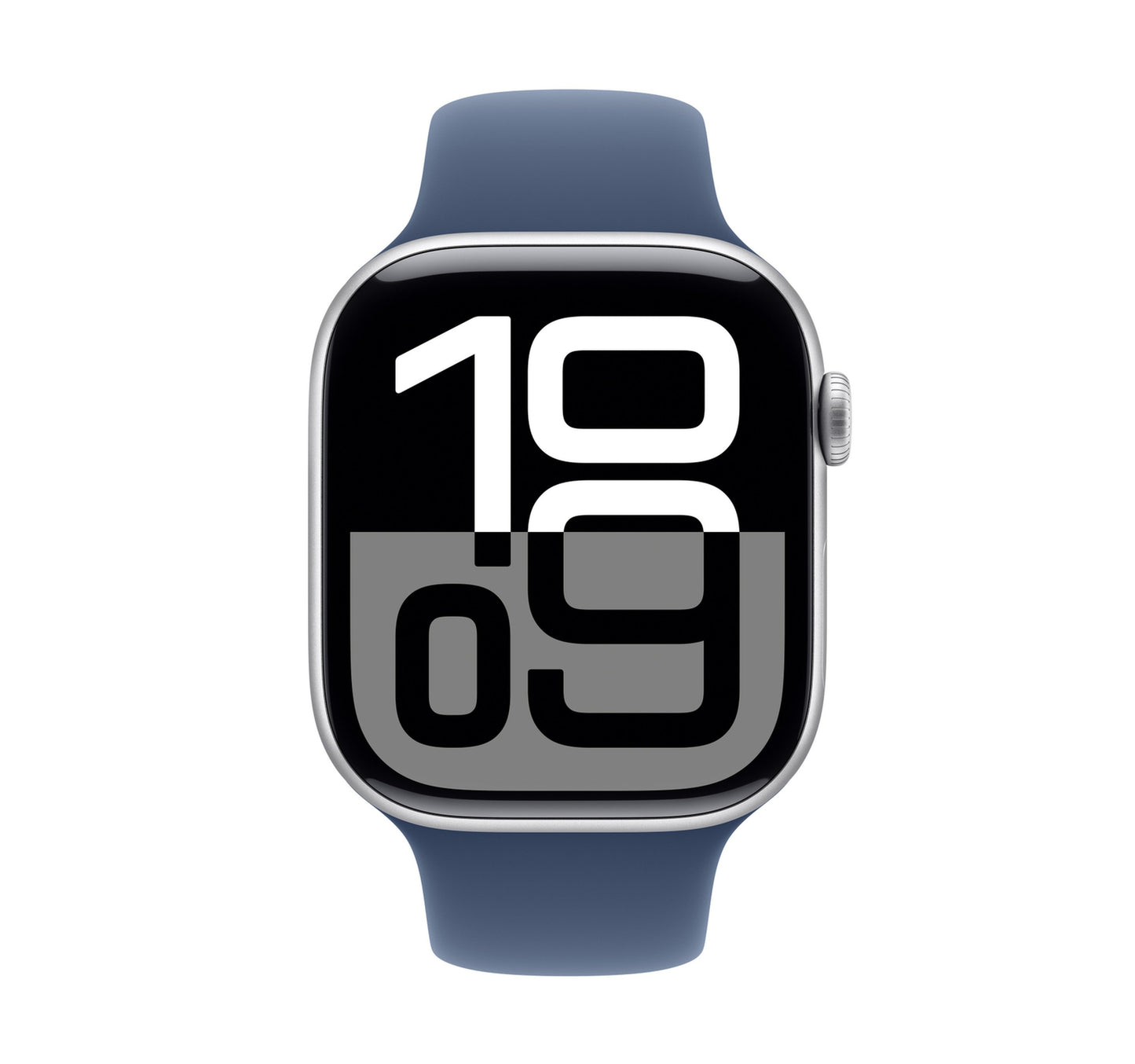 Apple Watch Series 10 42mm GPS Smartwatch, Silver Aluminium Case with Denim Sport Band (S/M), MWWA3QA/A
