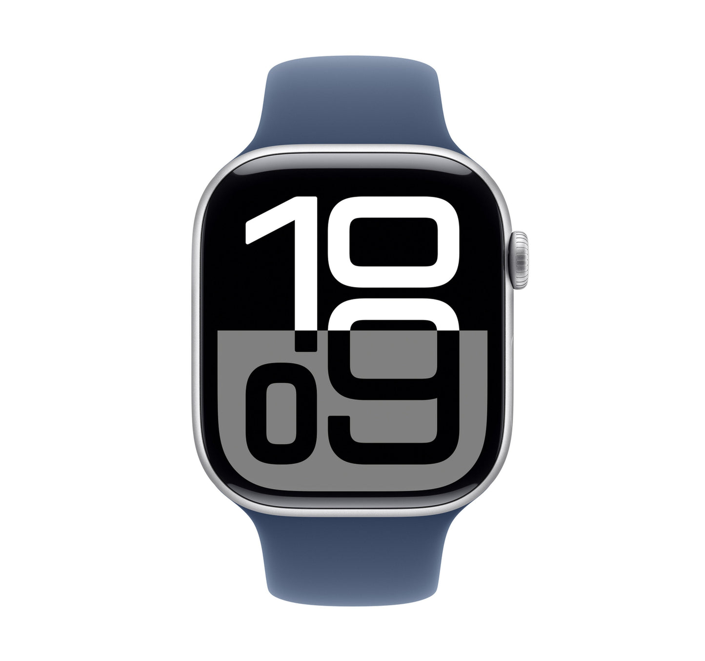 Apple Watch Series 10 42mm GPS Smartwatch, Silver Aluminium Case with Denim Sport Band (S/M), MWWA3QA/A Sultan Center