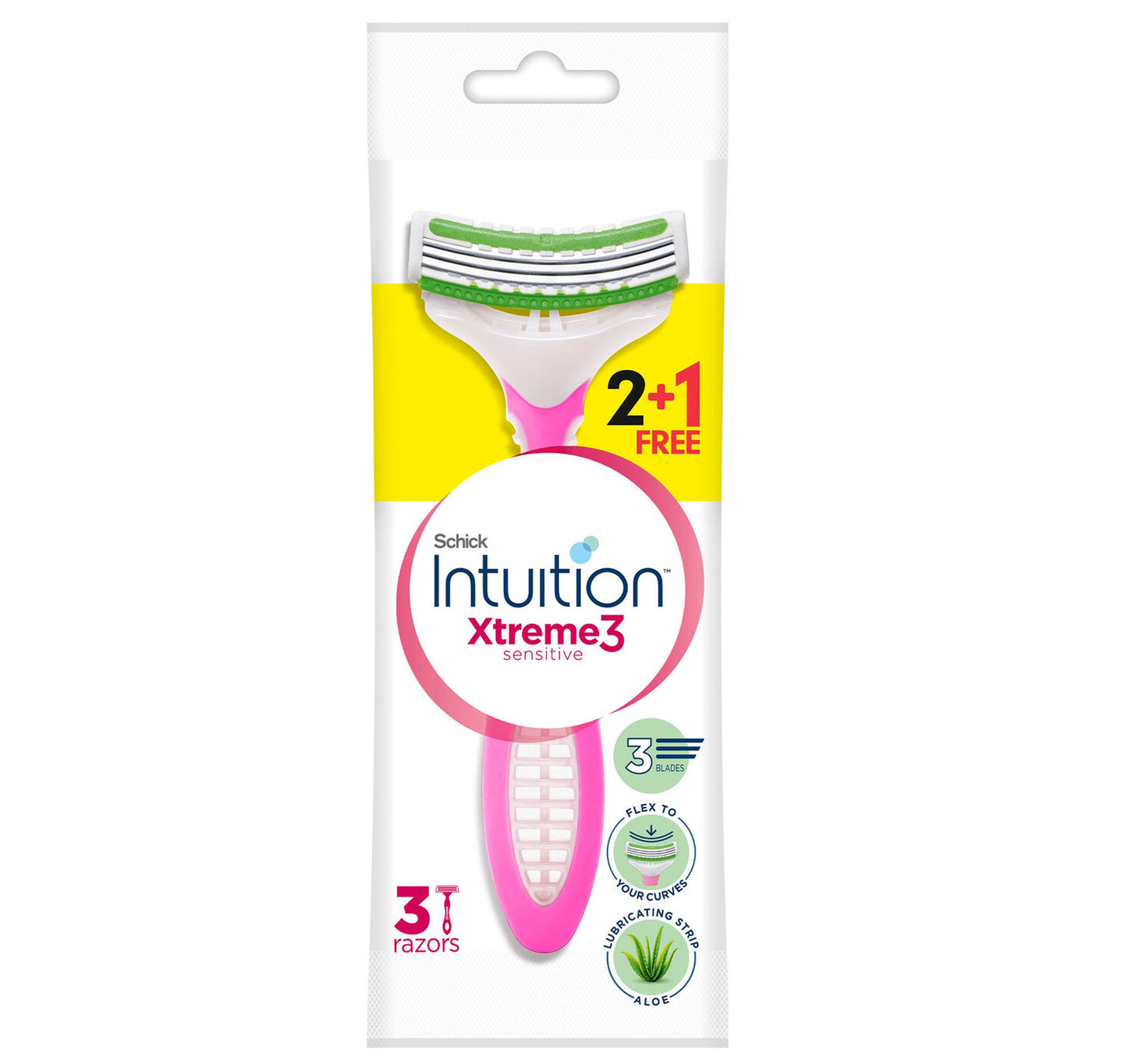 Schick Intuition Xtreme 3 Sensitive Razor For Women 2+1