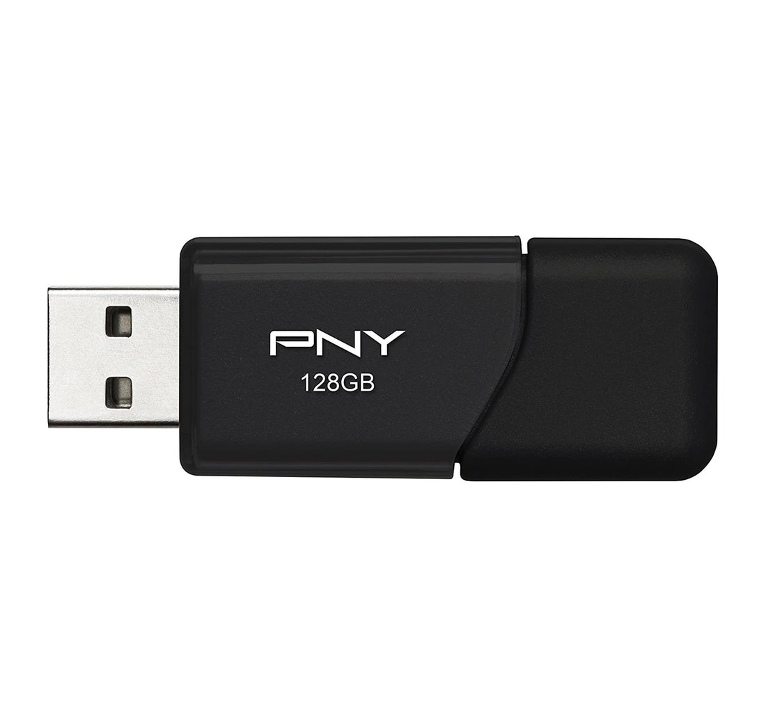 PNY Attache USB 2.0 Flash Drive, 128 GB, Black, P-FD128ATT03-GE