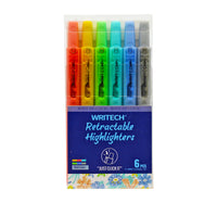 Writech Retractable Highlighter 6pcs