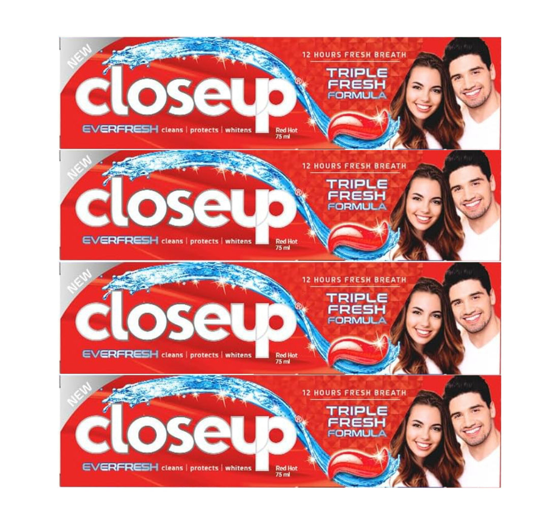 Closeup Triple Ever Fresh Red Hot Toothpaste 4 x 75 ml
