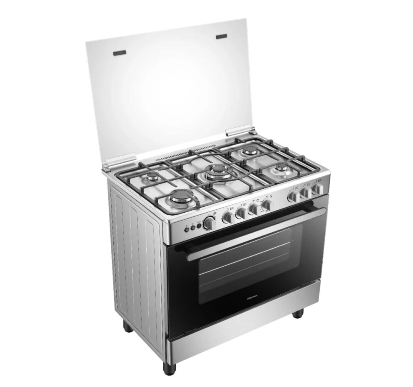 Hisense 5 Burner Free Standing Gas Cooking Range, 90x60 cm, Stainless Steel, HFG90335RX