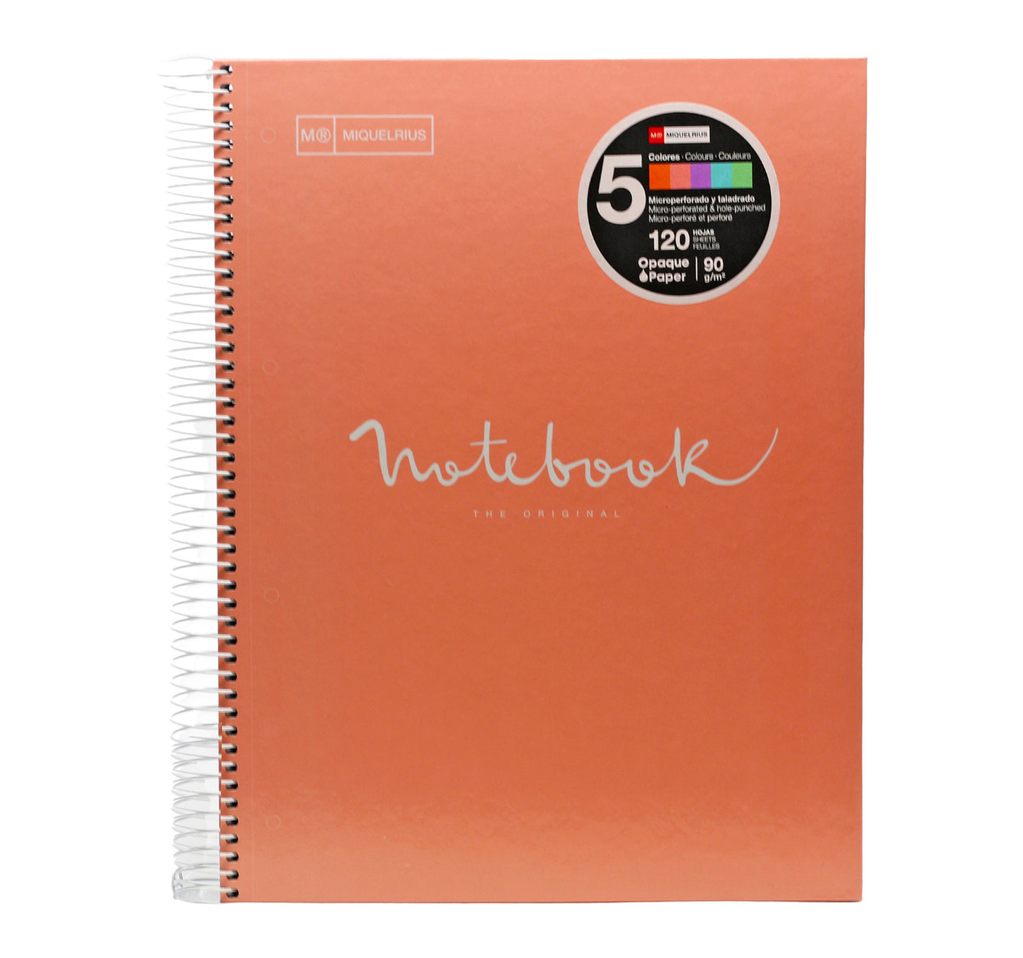 Miquelrius Notebook Spiral 5 Subject A4 120 Sheets 48566-55 Assorted