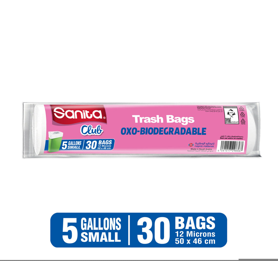Sanita Club Trash Bags Biodegradable 5 Gallons Size 50 x 46cm 30pcs